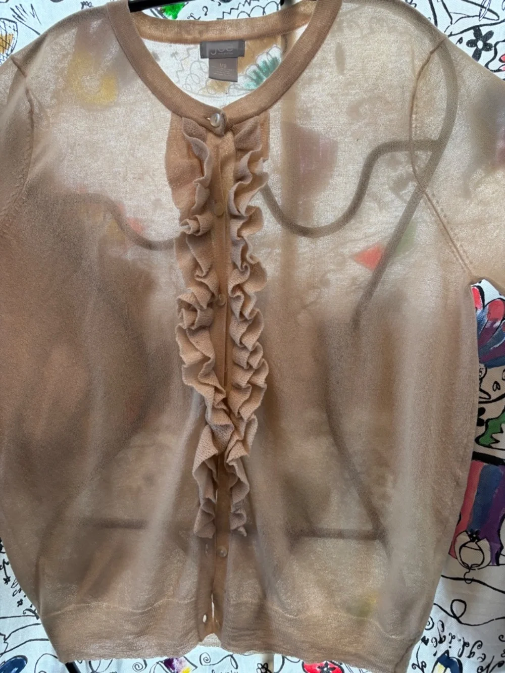 Joe Fresh Ruffled Front Summer Cardigan - Picture 3 of 4